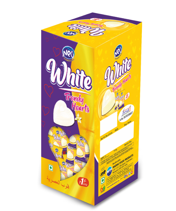 WHITE TRENDY HEART
